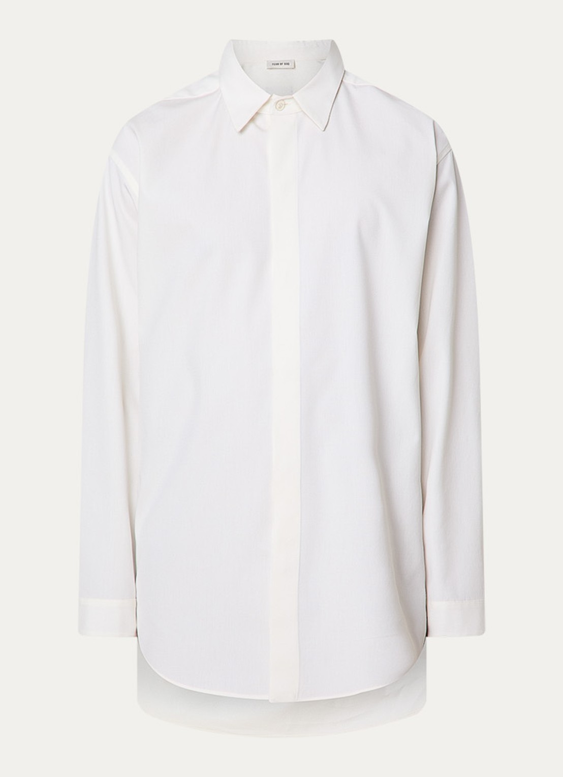 Fear of God Regular fit overhemd in wolblend met stretch - voorkant creme