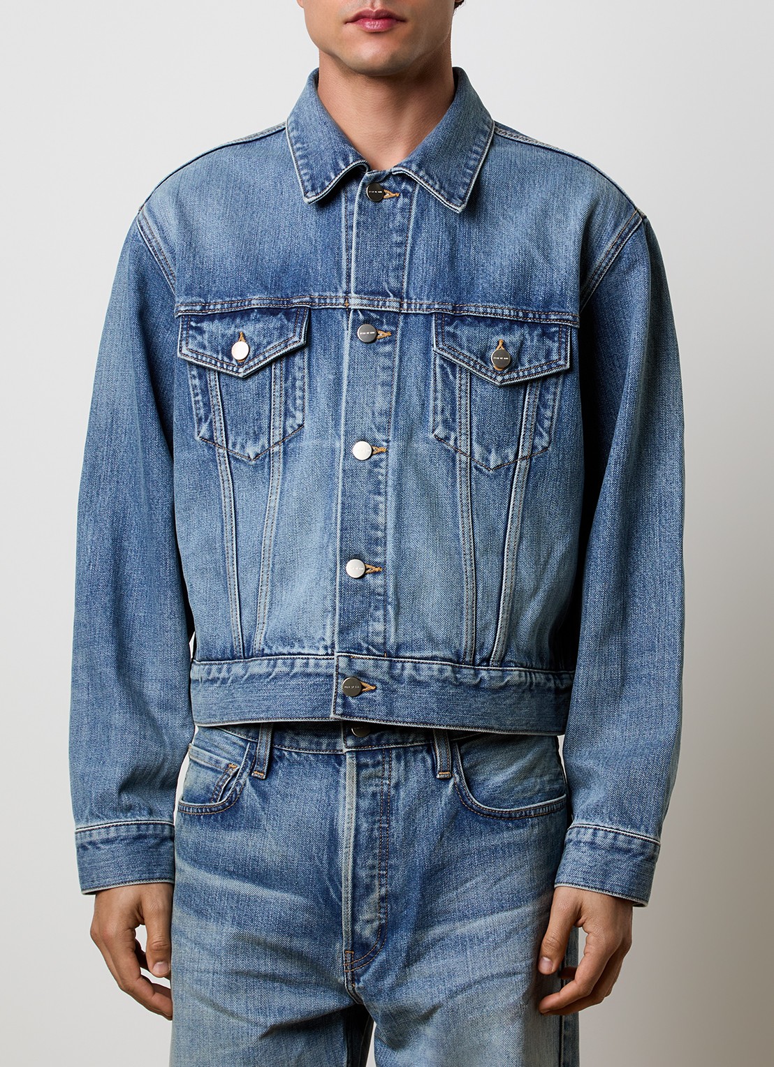 Fear of God Spijkerjas met steekzakken - detail 2 indigo