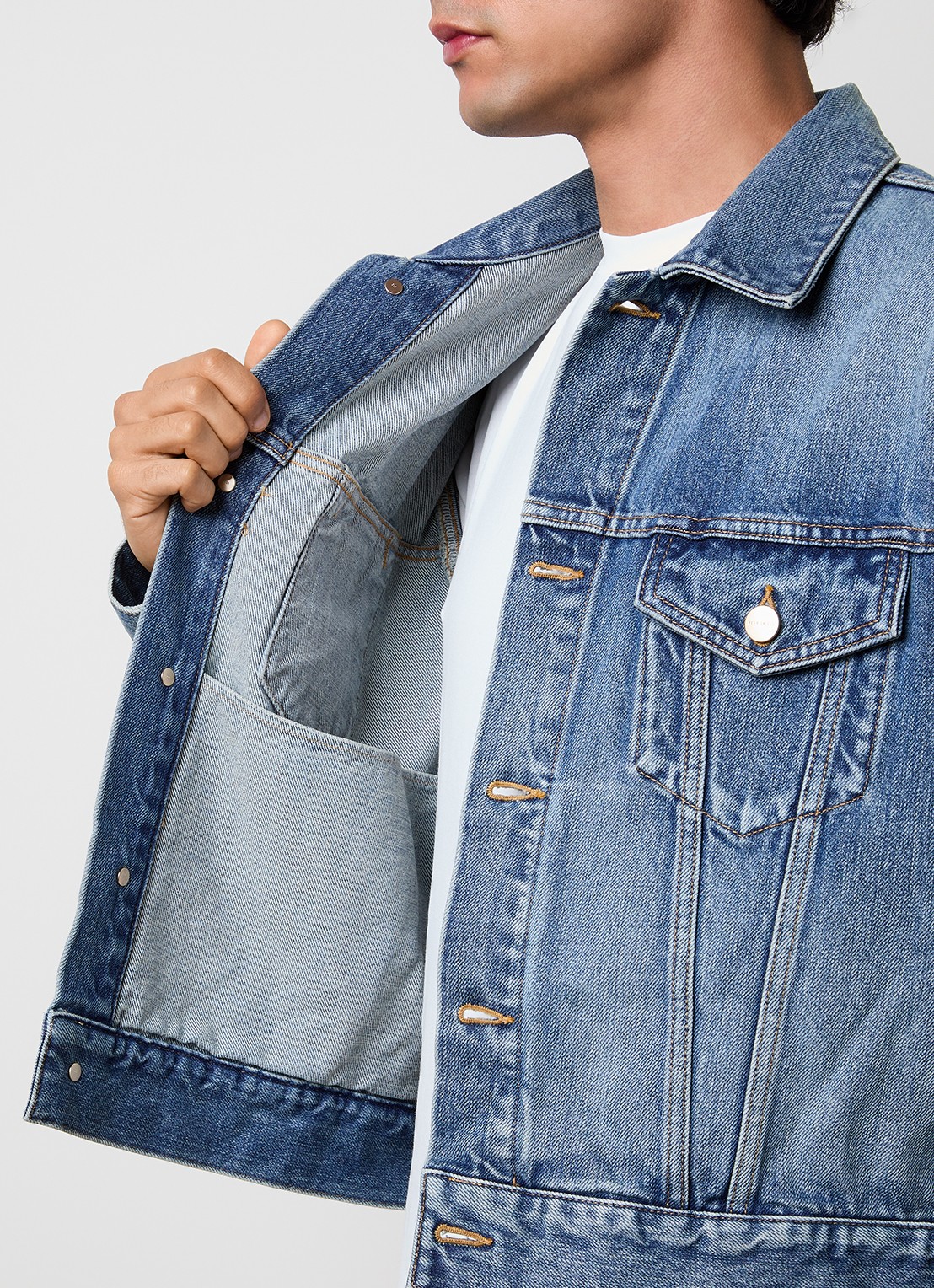 Fear of God Spijkerjas met steekzakken - detail 3 indigo