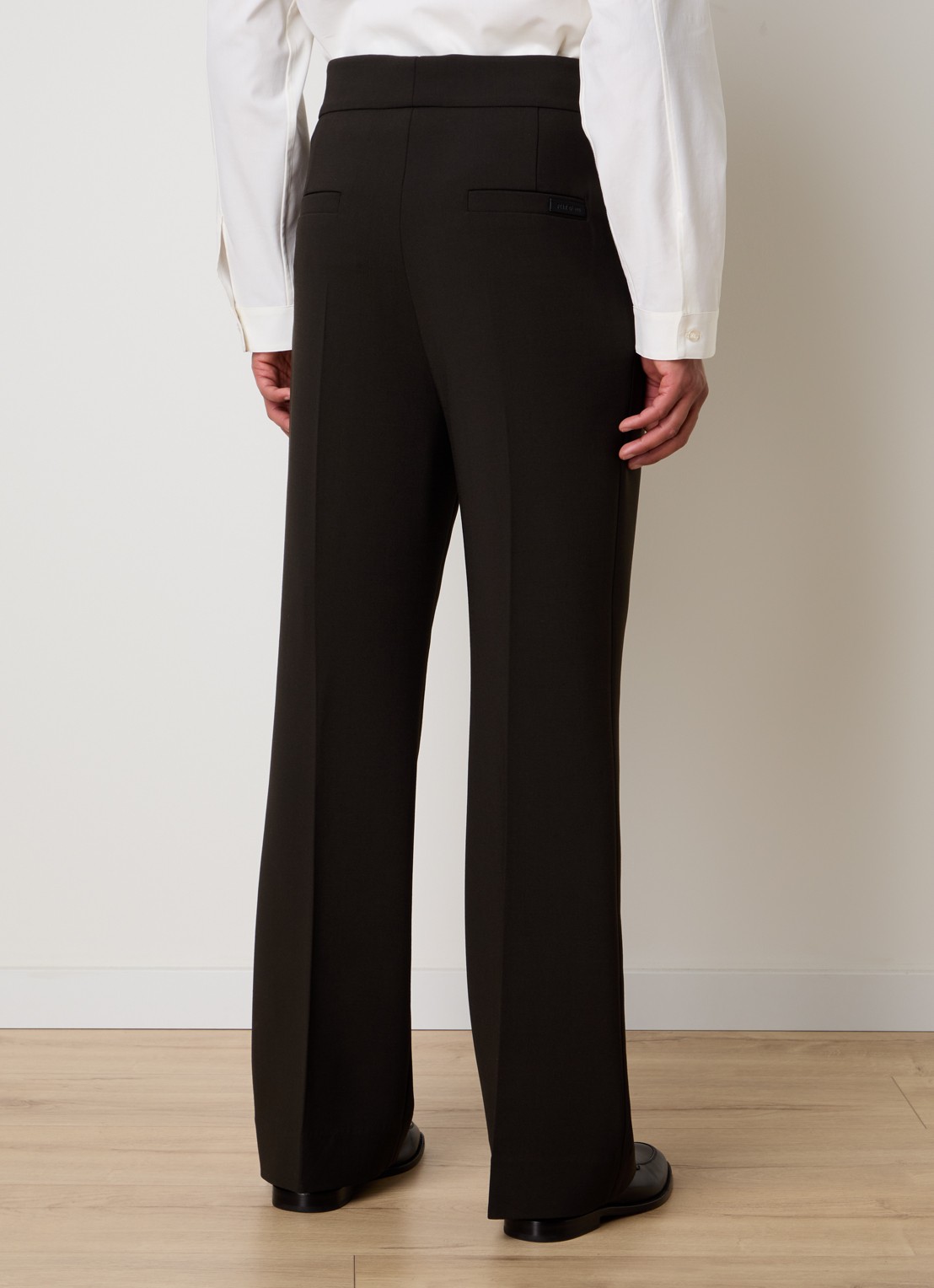 Fear of God Straight fit pantalon in wolblend met steekzakken - achterkant 3 donkerbruin