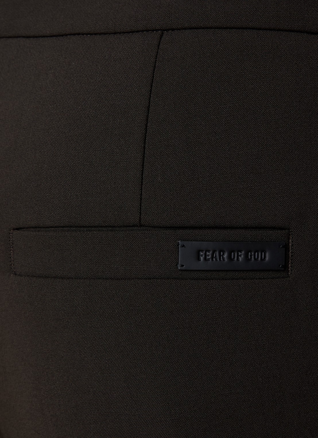 Fear of God Straight fit pantalon in wolblend met steekzakken - detail 6 donkerbruin
