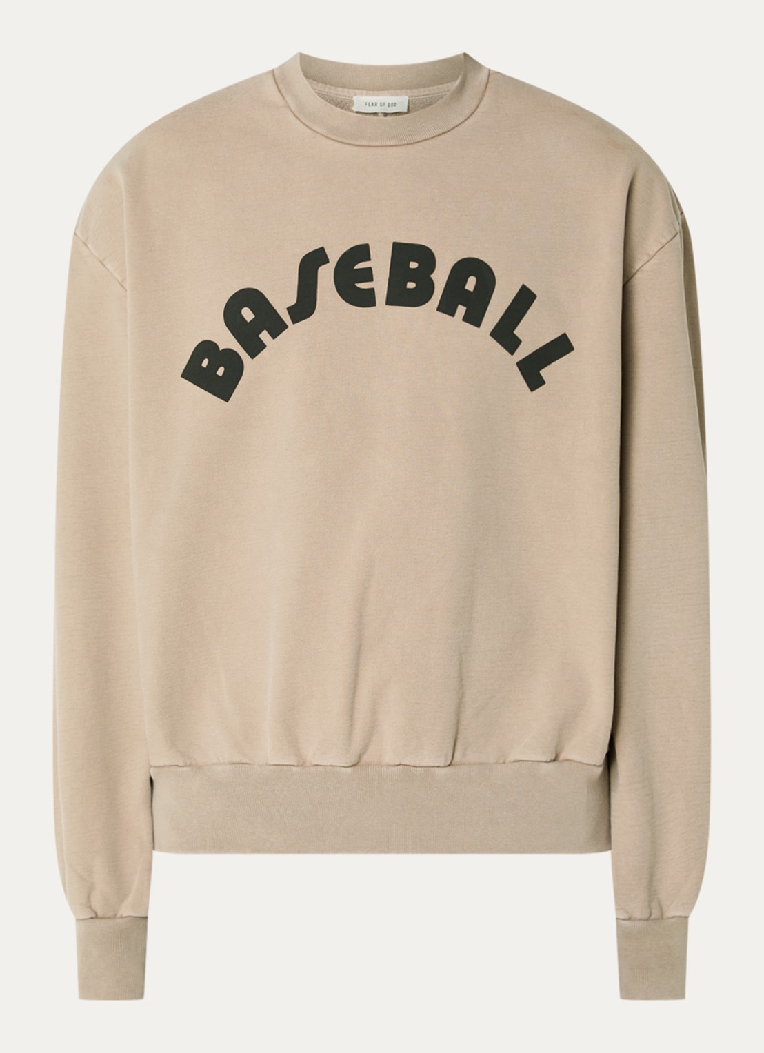 Fear of God Sweater met front- en backprint - voorkant 4 donkerbeige
