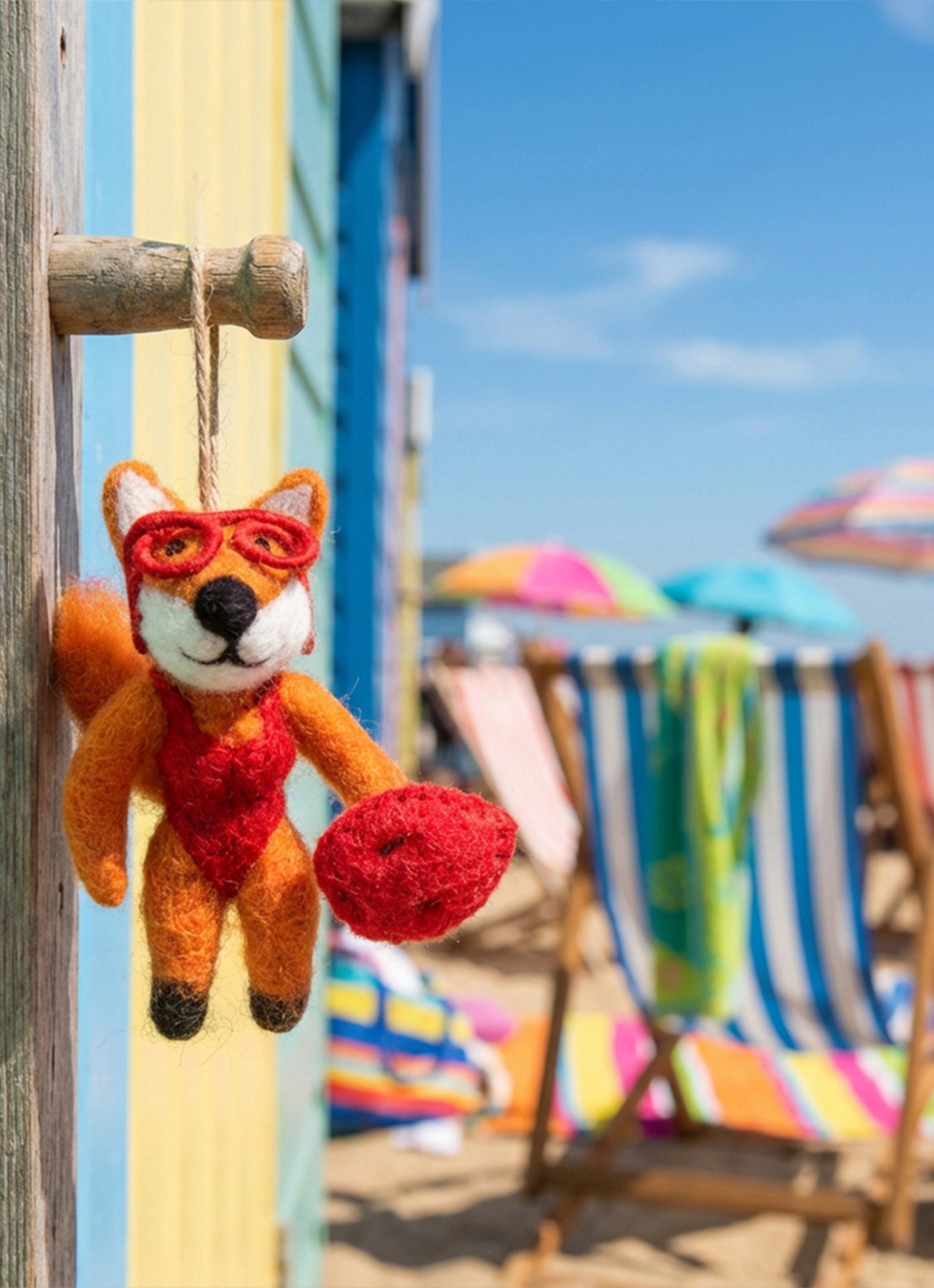 Felt So Good Baywatch Fox kersthanger 10 cm - voorkant 3 orange