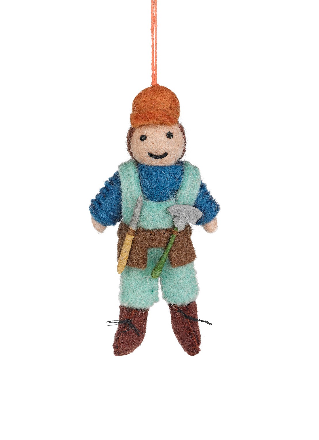 Felt So Good Bernie the Builder kersthanger 11,5 cm - voorkant 2 blauw