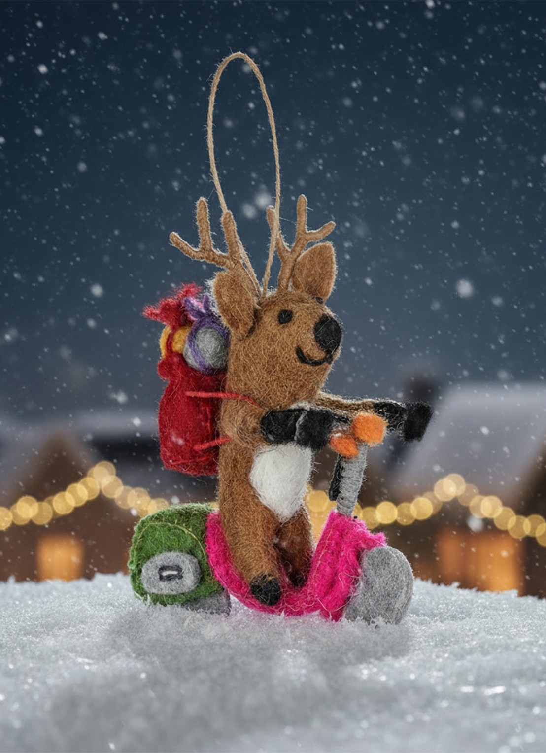 Felt So Good Comet the Reindeer kersthanger 11,5 cm - achterkant 3 bruin