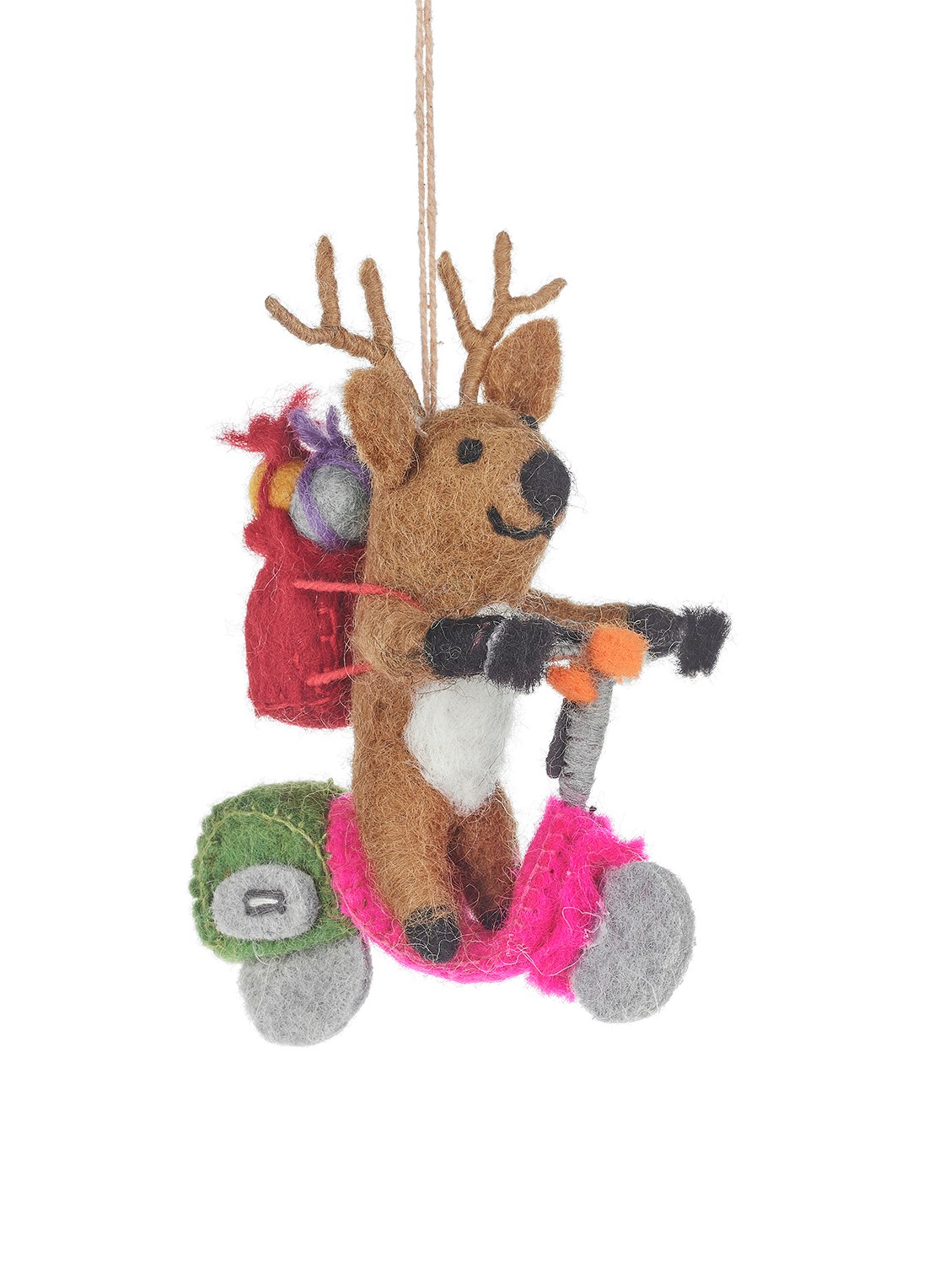 Felt So Good Comet the Reindeer kersthanger 11,5 cm - voorkant bruin