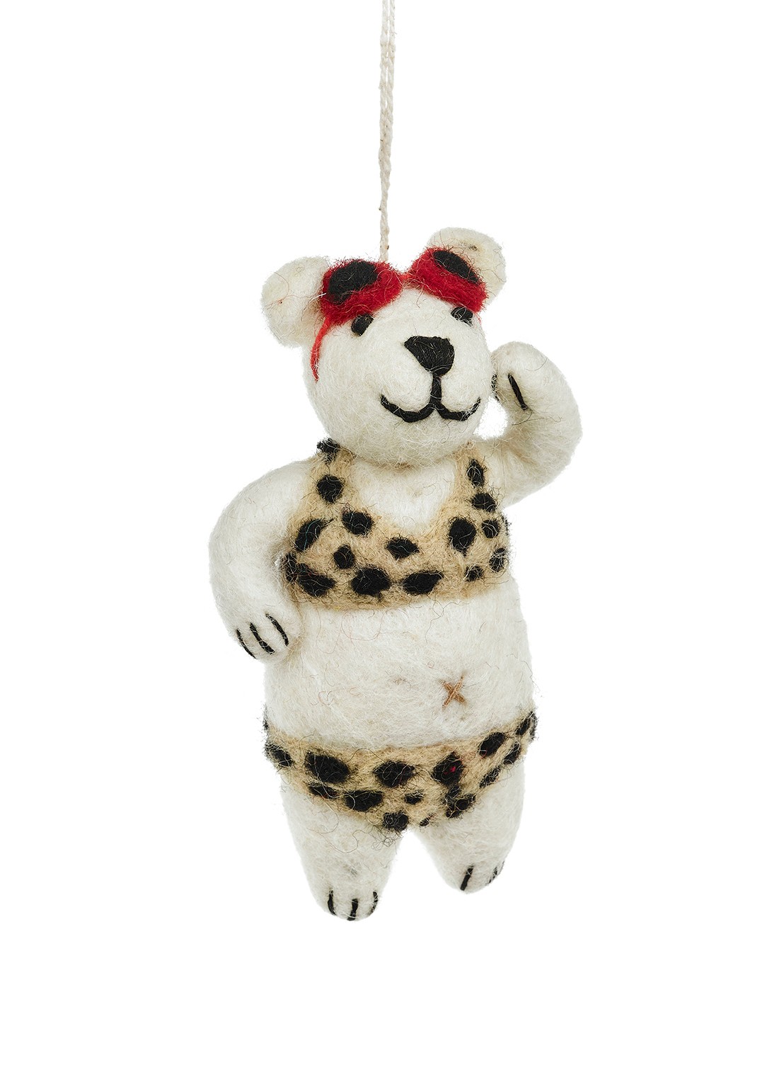 Felt So Good Diva Polar Bear kersthanger 11,5 cm - voorkant wit