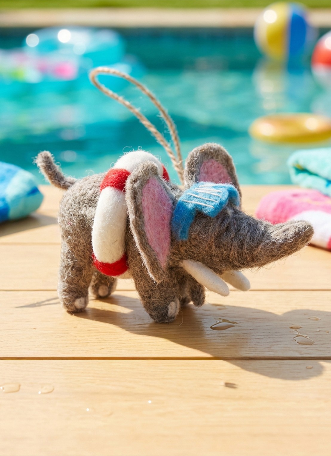 Felt So Good Diving Dumbo kersthanger 13 cm - detail 3 grijs