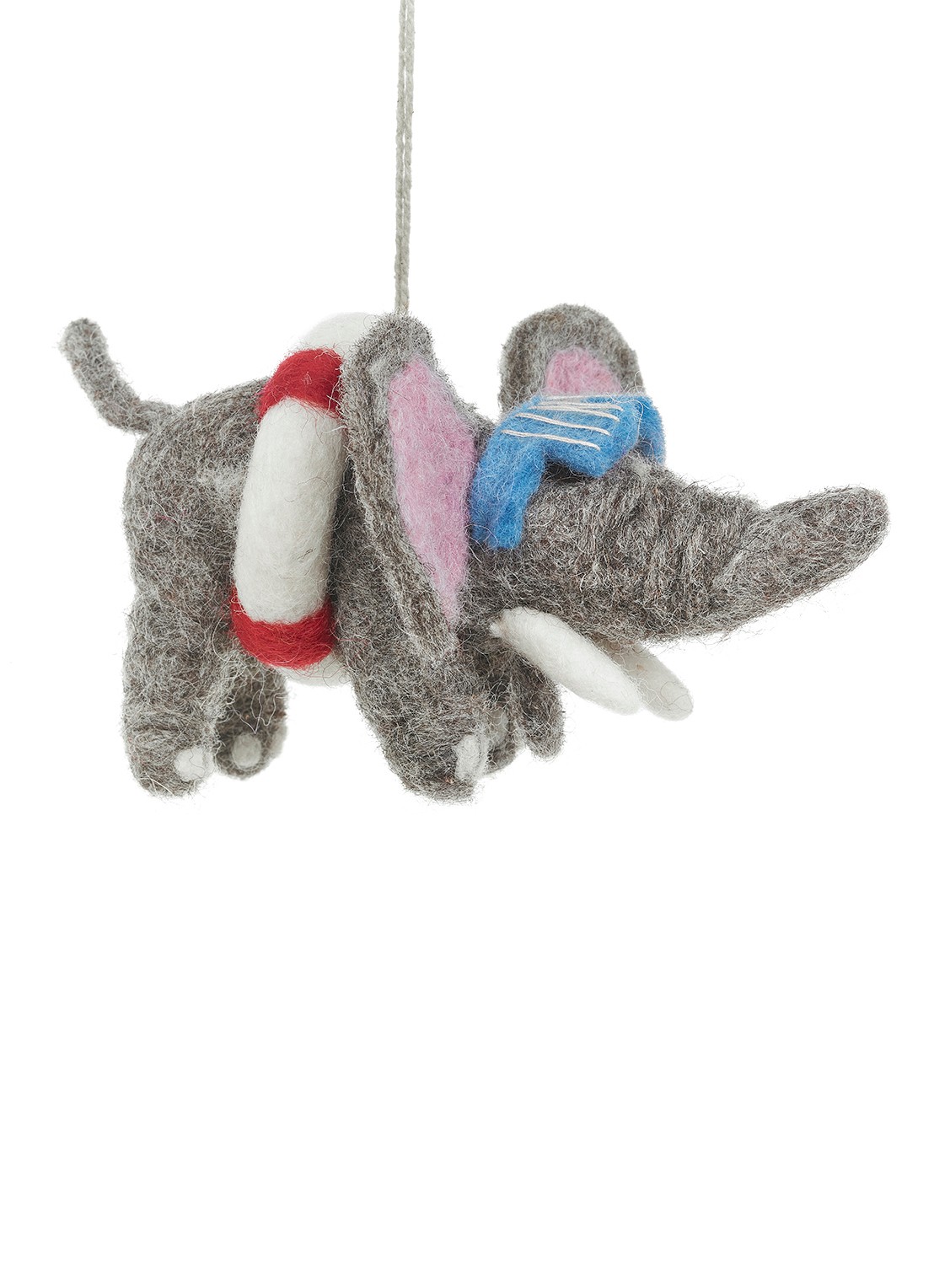 Felt So Good Diving Dumbo kersthanger 13 cm - voorkant grijs