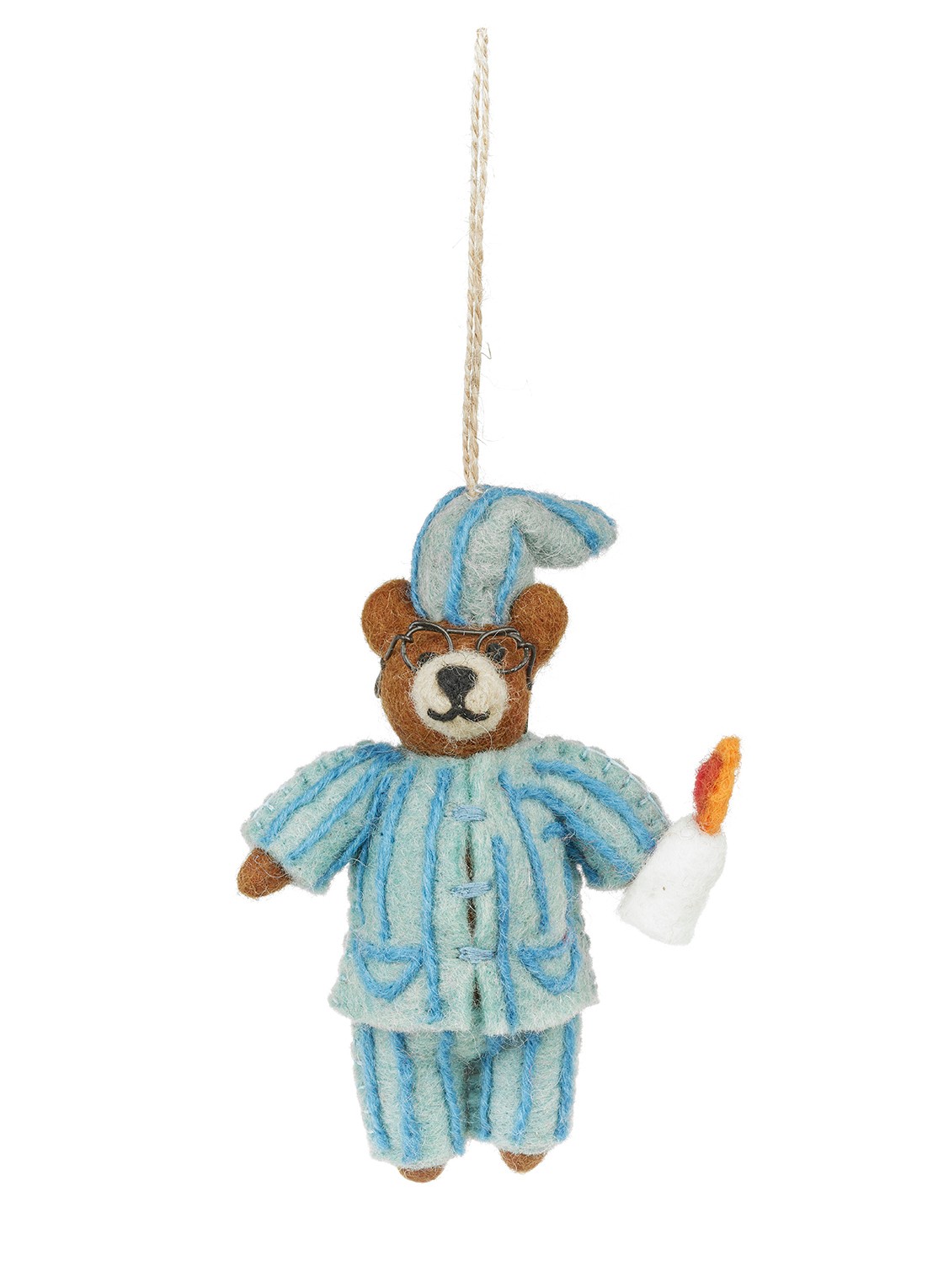 Felt So Good Ebenezer Bear kersthanger 13,5 cm - voorkant blauw
