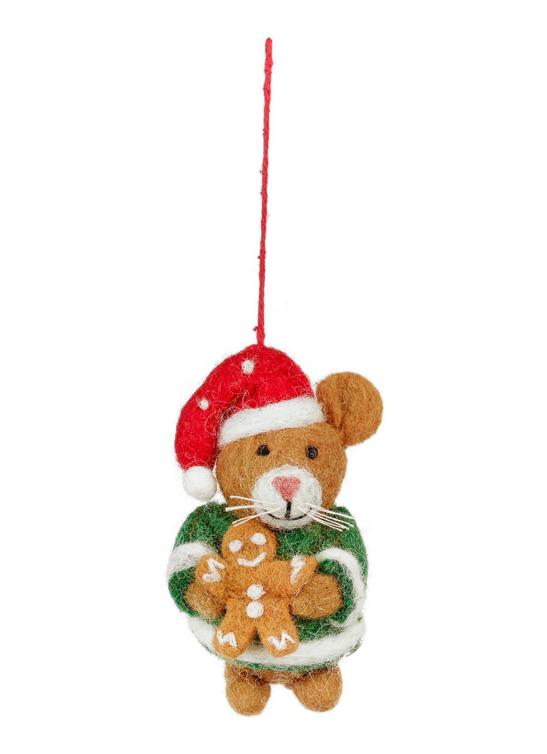 Felt So Good Harvey the christmas hamster kersthanger 10 cm - voorkant bruin