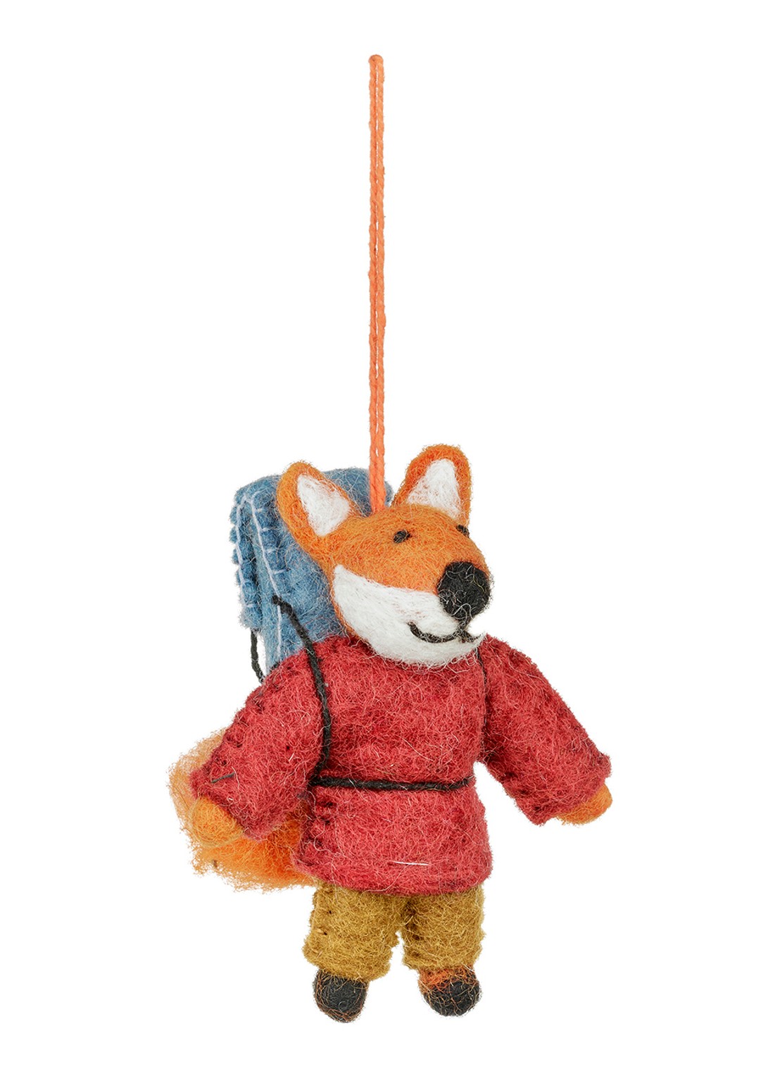 Felt So Good Hiking Fox kersthanger 10 cm - voorkant 4 rood