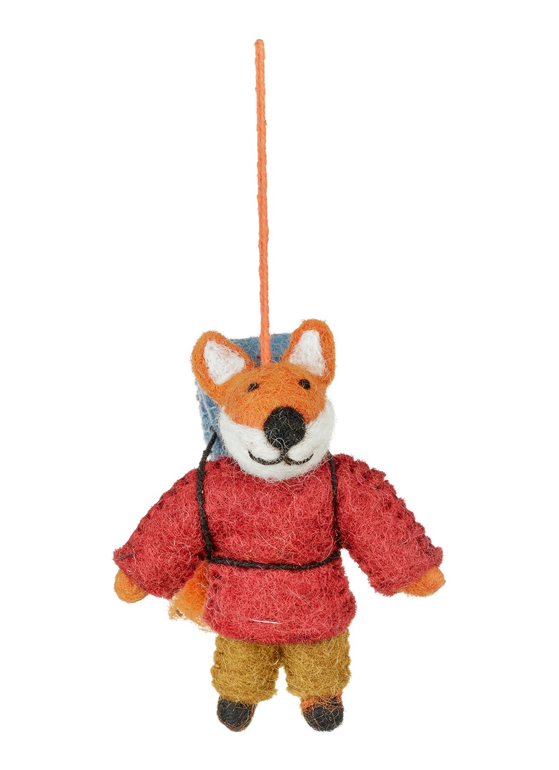 Felt So Good Hiking Fox kersthanger 10 cm - voorkant 5 rood
