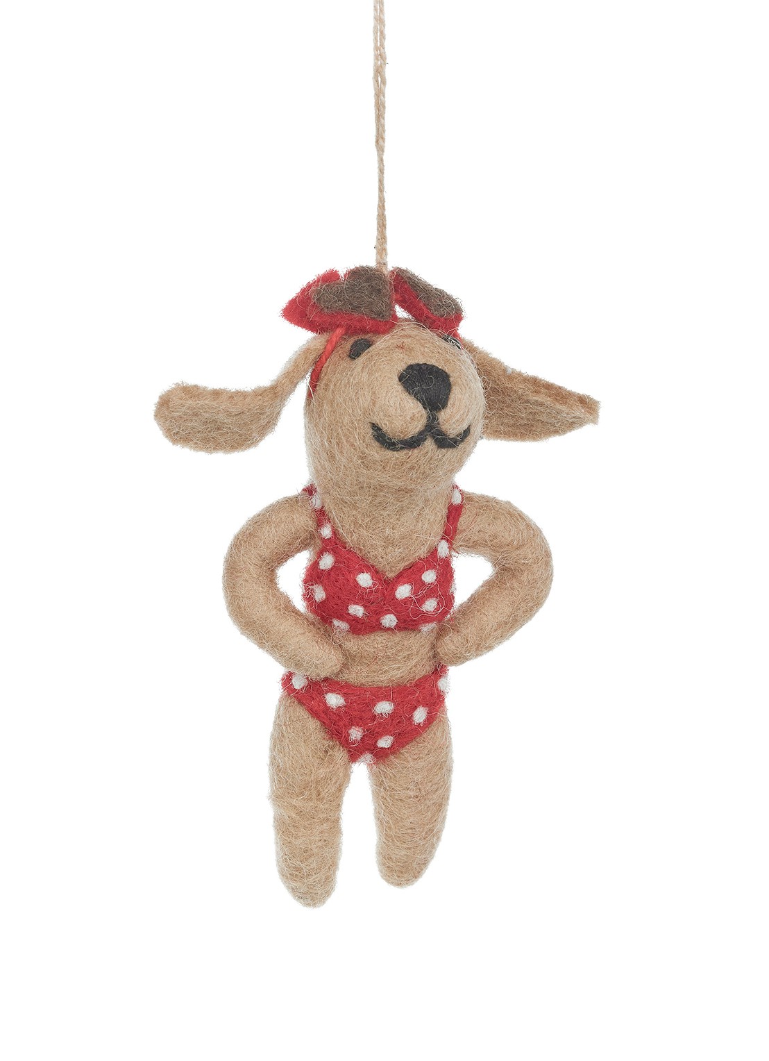 Felt So Good Hot Dog kersthanger 10,5 cm - voorkant 2 bruin