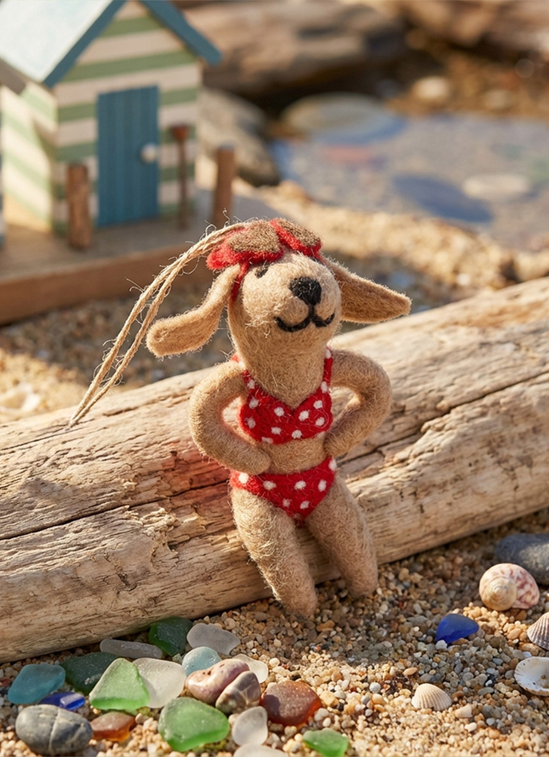 Felt So Good Hot Dog kersthanger 10,5 cm - voorkant 3 bruin