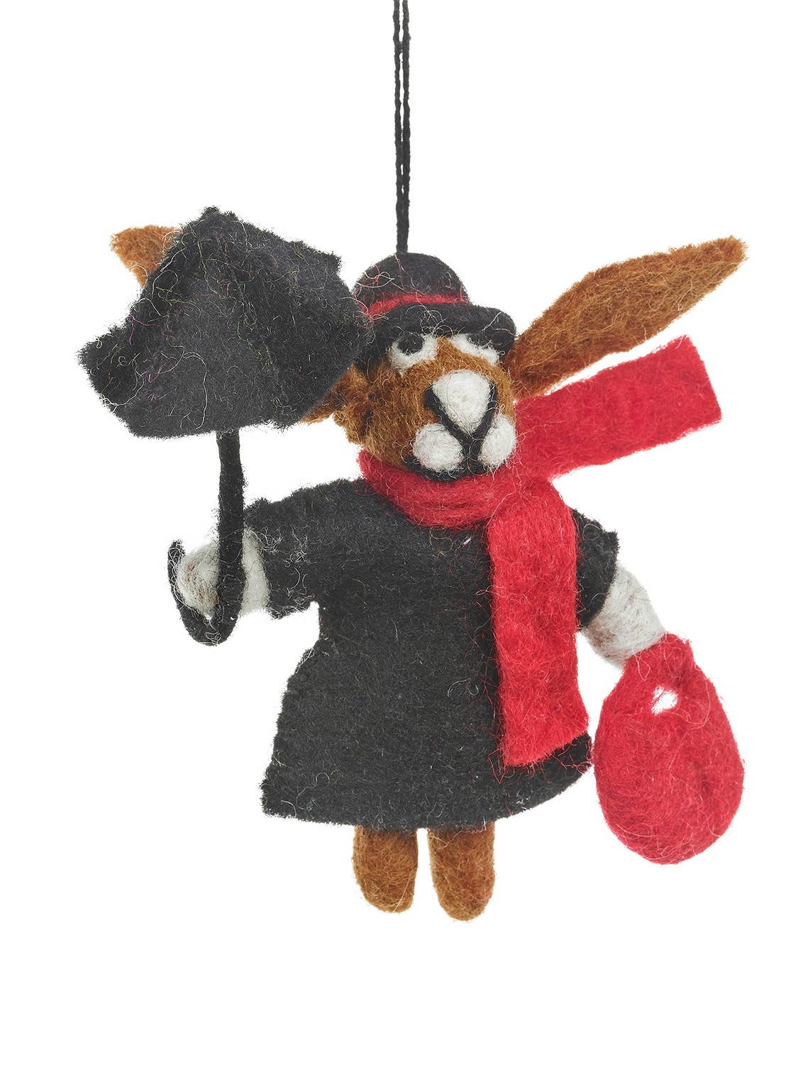 Felt So Good Mary Hoppins kersthanger 13,5 cm - voorkant 2 zwart