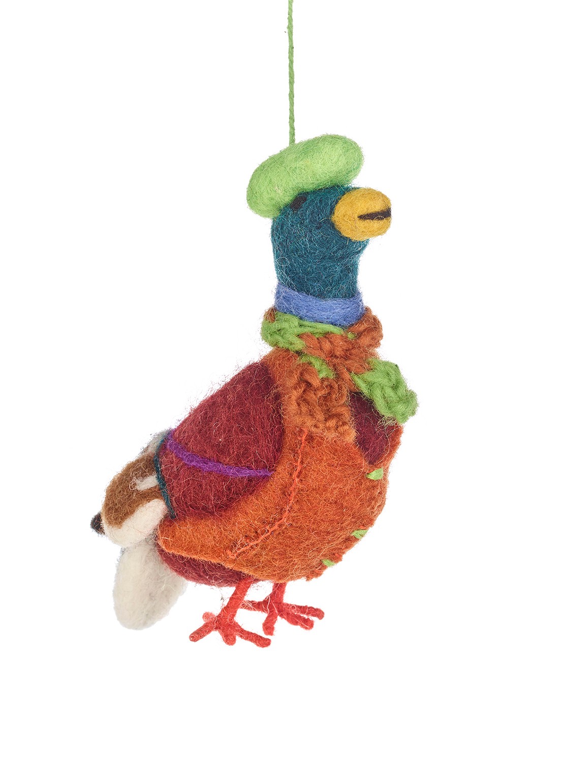 Felt So Good Master Mallard the Duck kersthanger 14 cm - voorkant orange