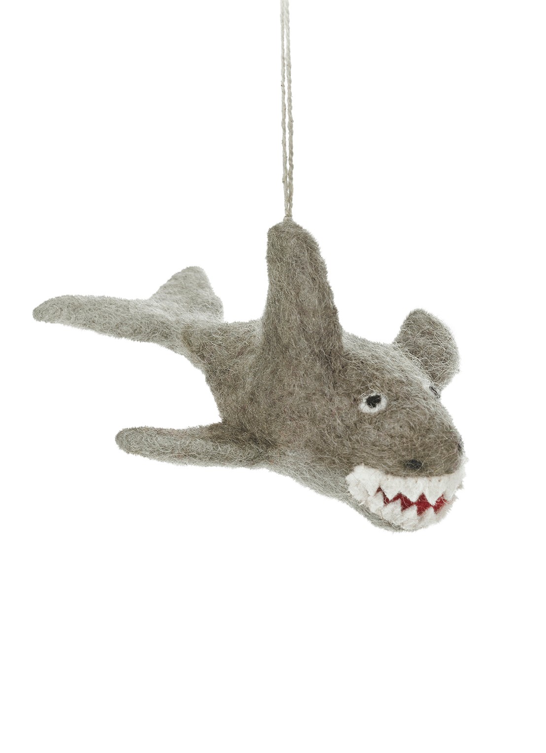 Felt So Good Megaladon Shark kersthanger 7,5 cm - detail 2 grijs