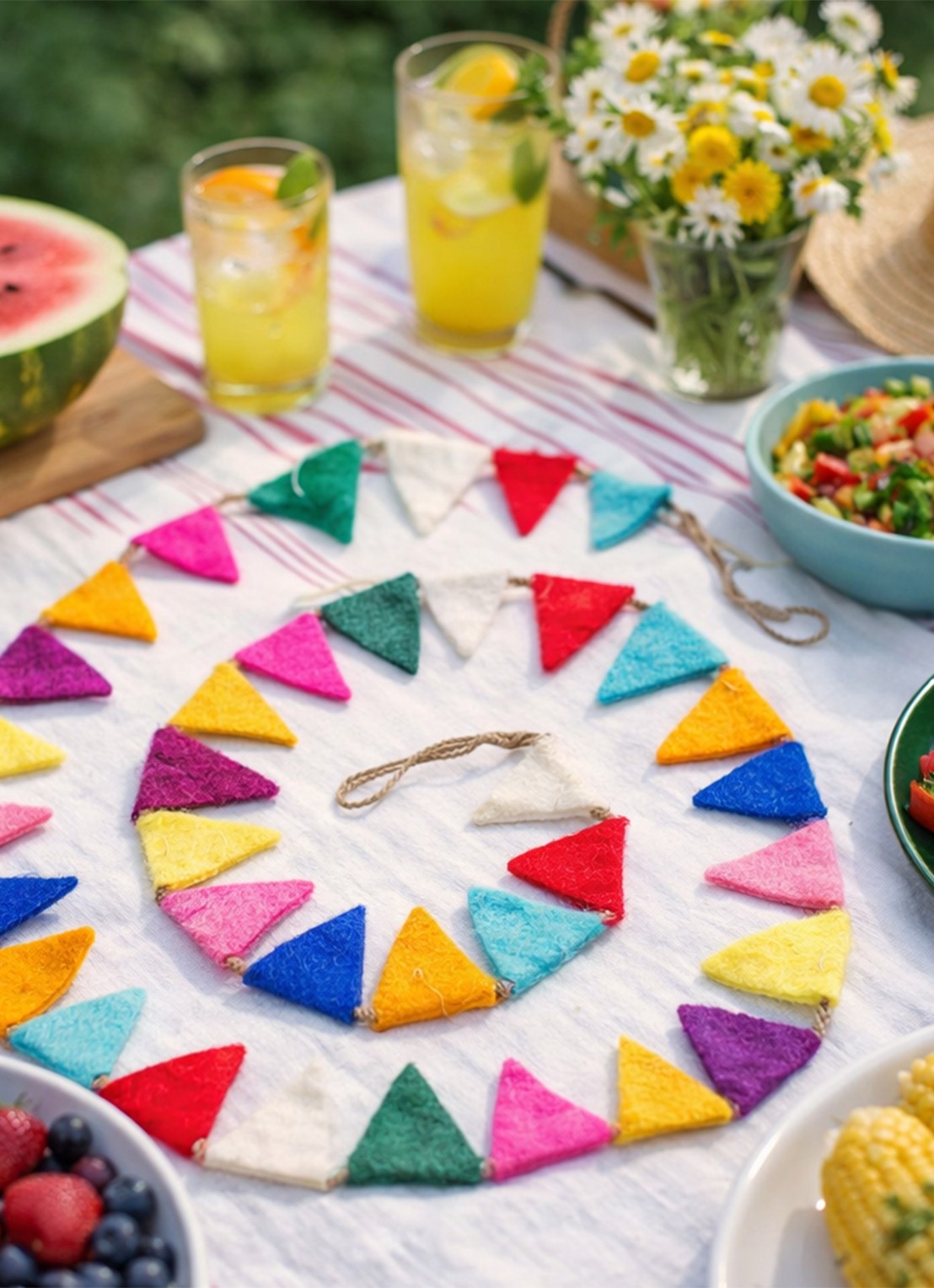 Felt So Good Mini Fesitval Bunting kerstslinger 200 cm - detail 2 rood