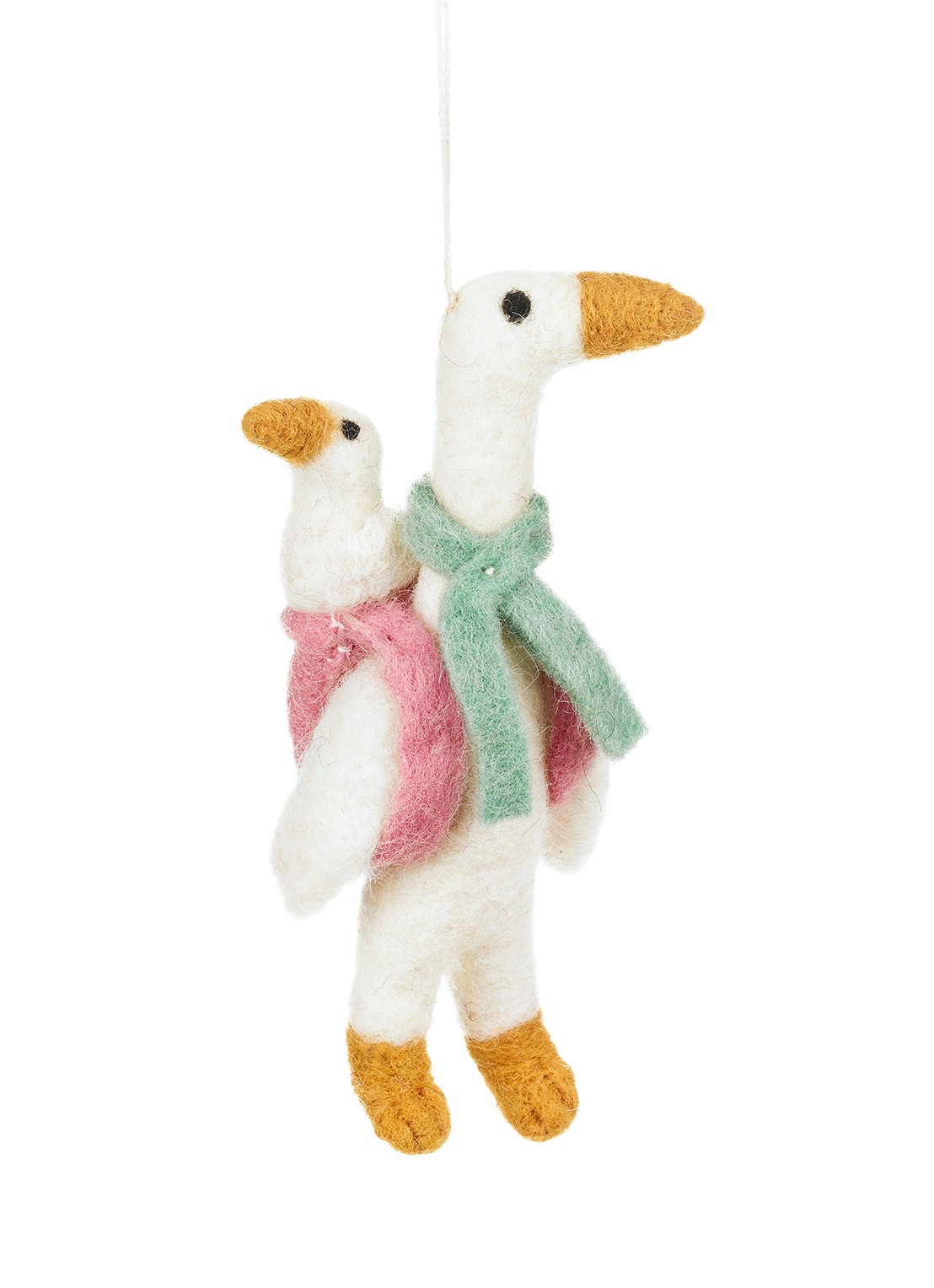 Felt So Good Mother Goose kersthanger 14 cm - voorkant 3 gebroken wit