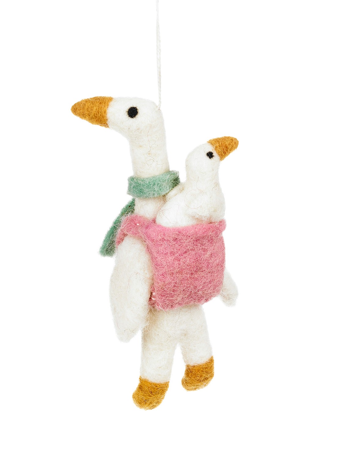 Felt So Good Mother Goose kersthanger 14 cm - voorkant 4 gebroken wit