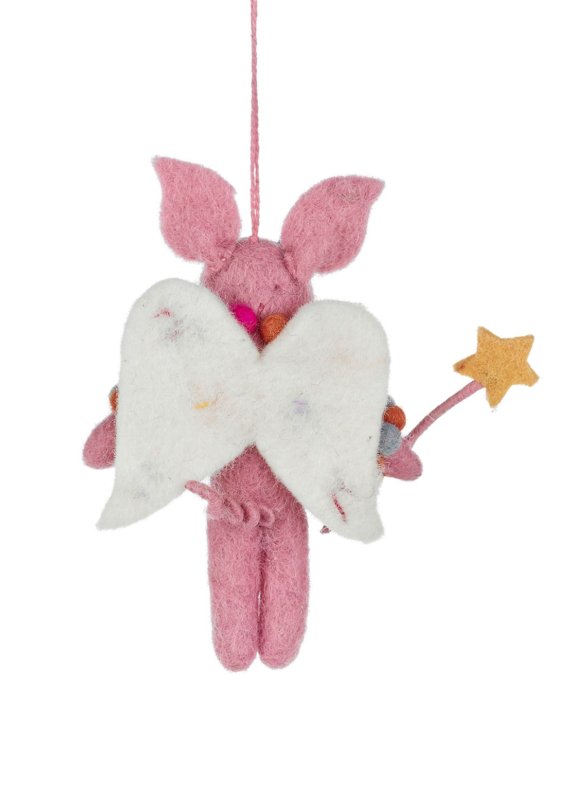 Felt So Good Penelope Porker kersthanger 12 cm - achterkant 3 roze