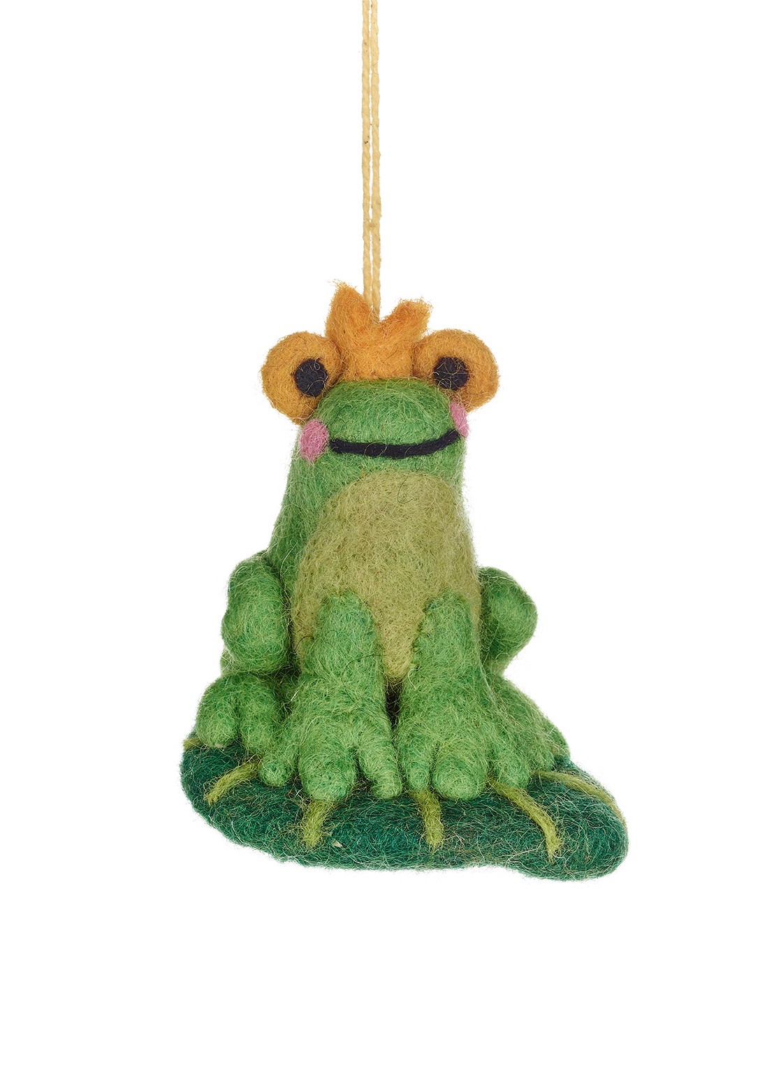 Felt So Good Prince the Frog kersthanger 9 cm - voorkant 3 groen