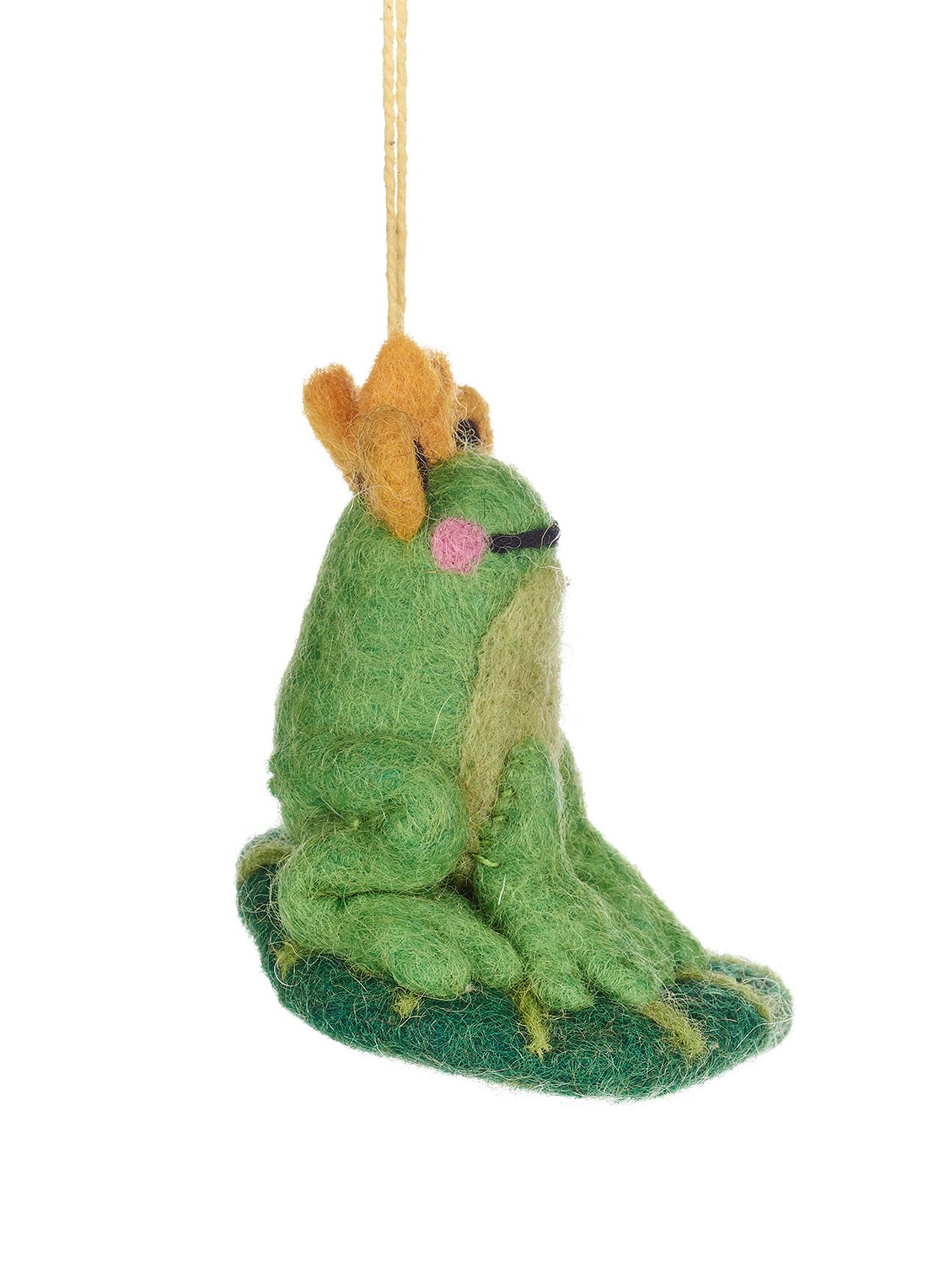 Felt So Good Prince the Frog kersthanger 9 cm - voorkant 4 groen