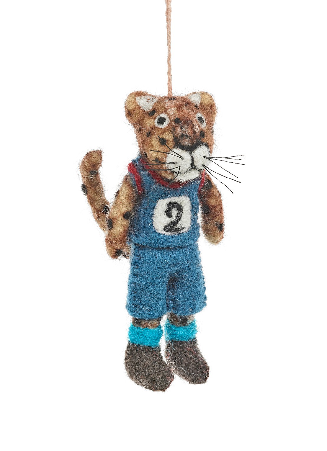 Felt So Good Running Cheetah kersthanger 12 cm - voorkant 3 blauw