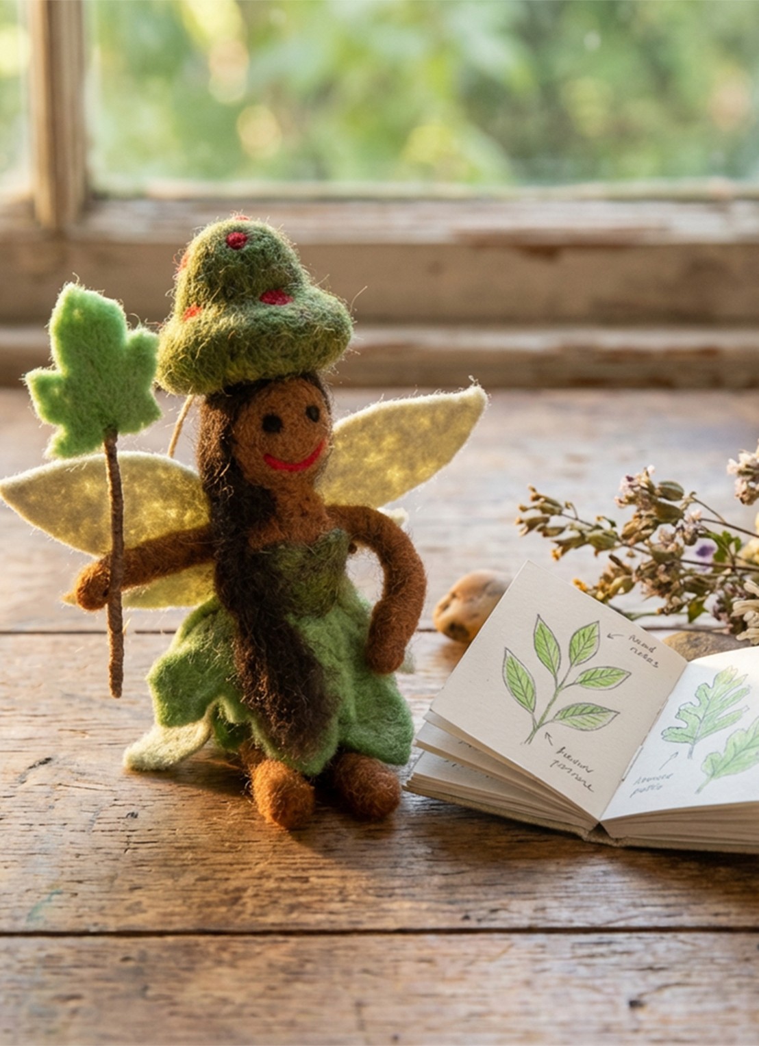 Felt So Good Sage the Forest Fairy kersthanger 15 cm - achterkant groen