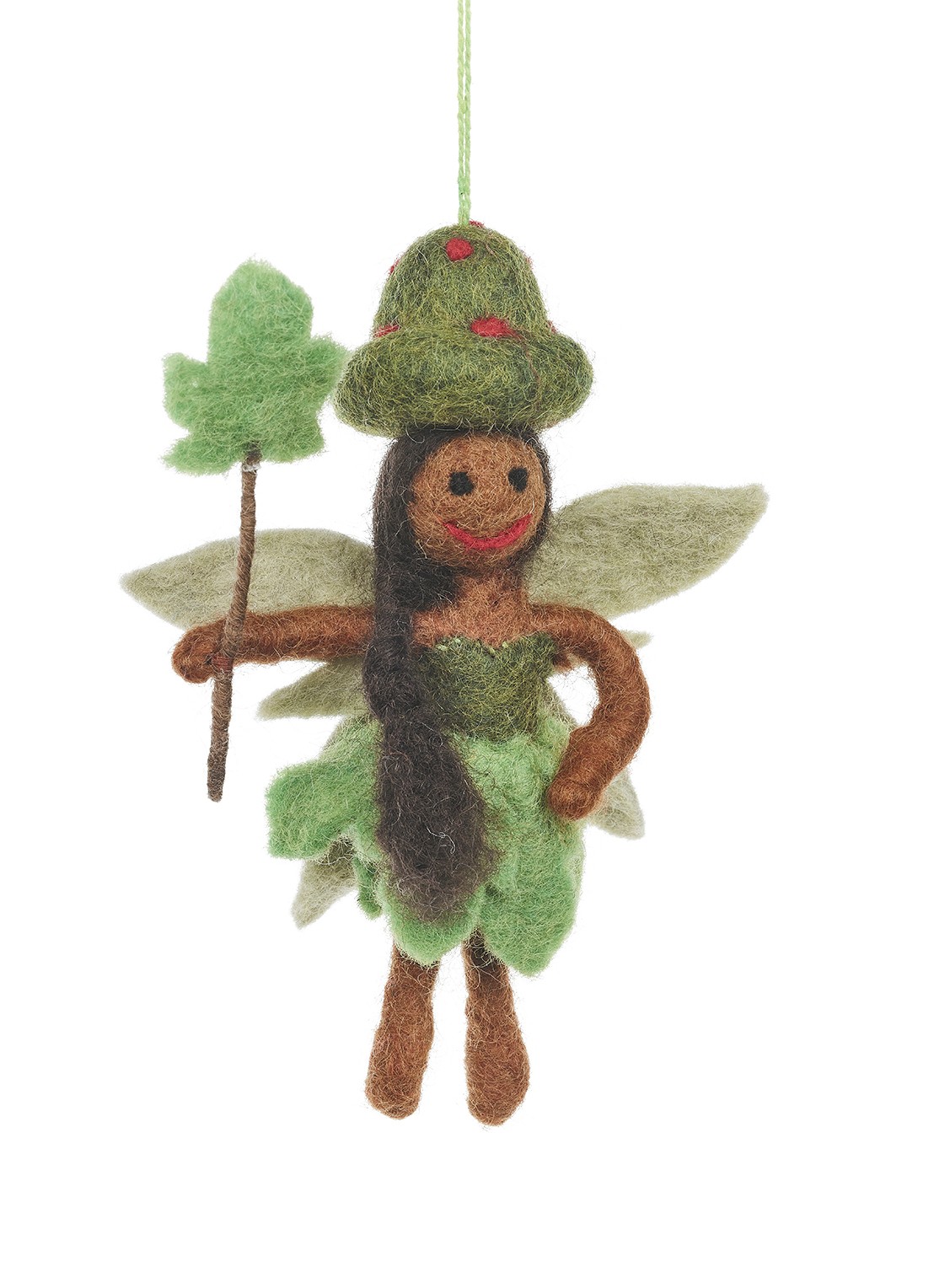 Felt So Good Sage the Forest Fairy kersthanger 15 cm - voorkant 2 groen