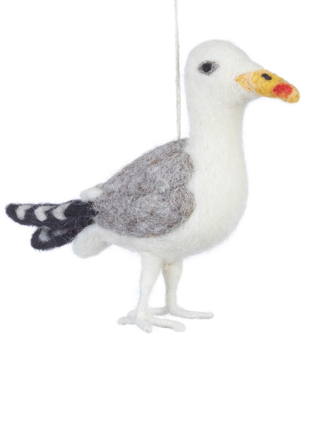 Felt So Good Seagull kersthanger 11 cm - voorkant 2 wit