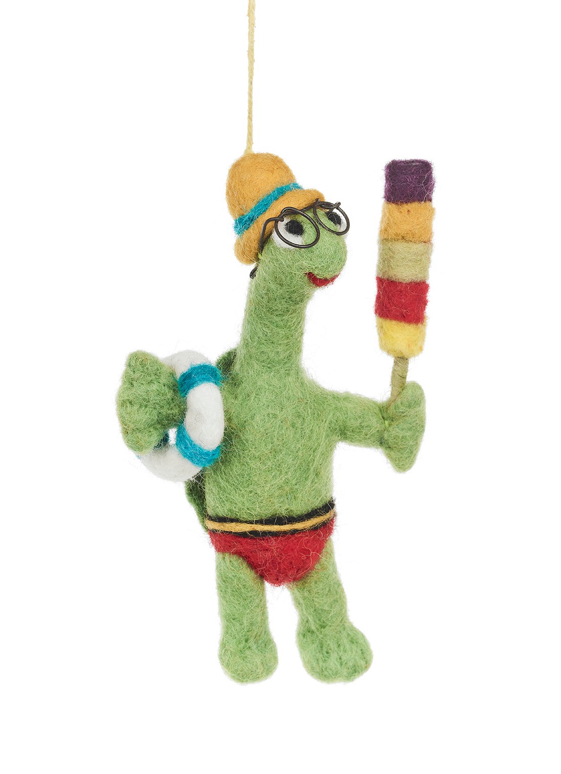 Felt So Good Shellbert the Tortoise kersthanger 13,5 cm - voorkant 2 groen