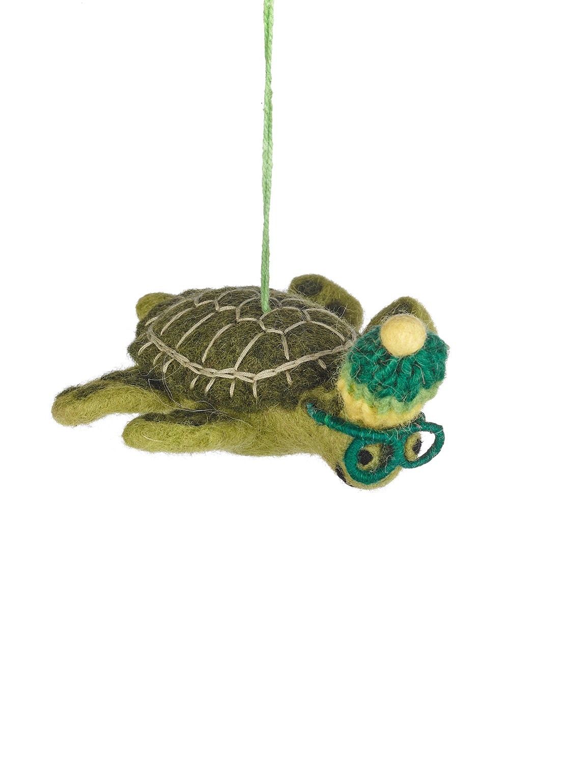 Felt So Good Simon the Sea Turtle kersthanger 4 cm - voorkant groen