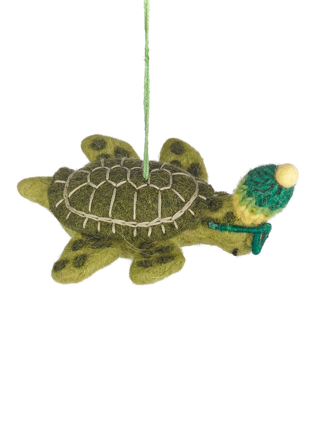 Felt So Good Simon the Sea Turtle kersthanger 4 cm - voorkant 2 groen