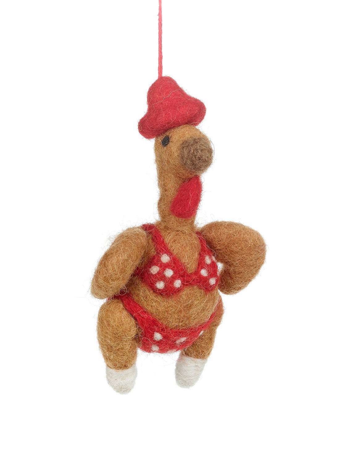 Felt So Good Sizzlin Turkey kersthanger 11,5 cm - voorkant bruin