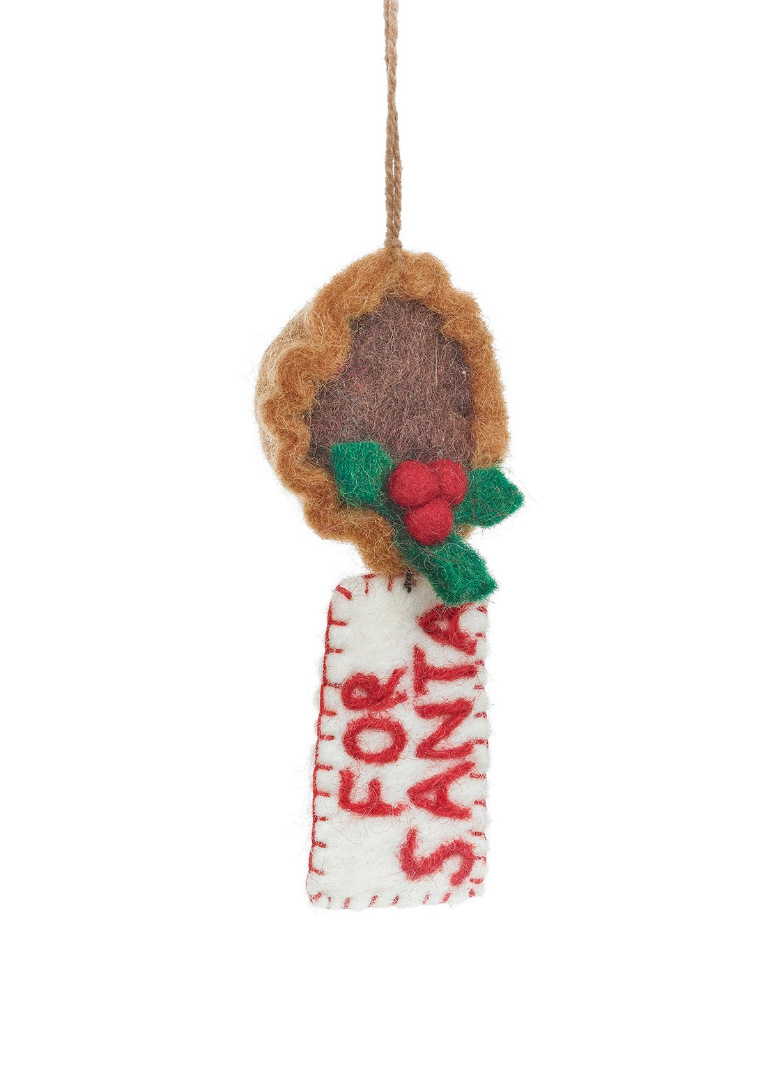 Felt So Good Snack for Santa kersthanger 11 cm - voorkant 3 bruin