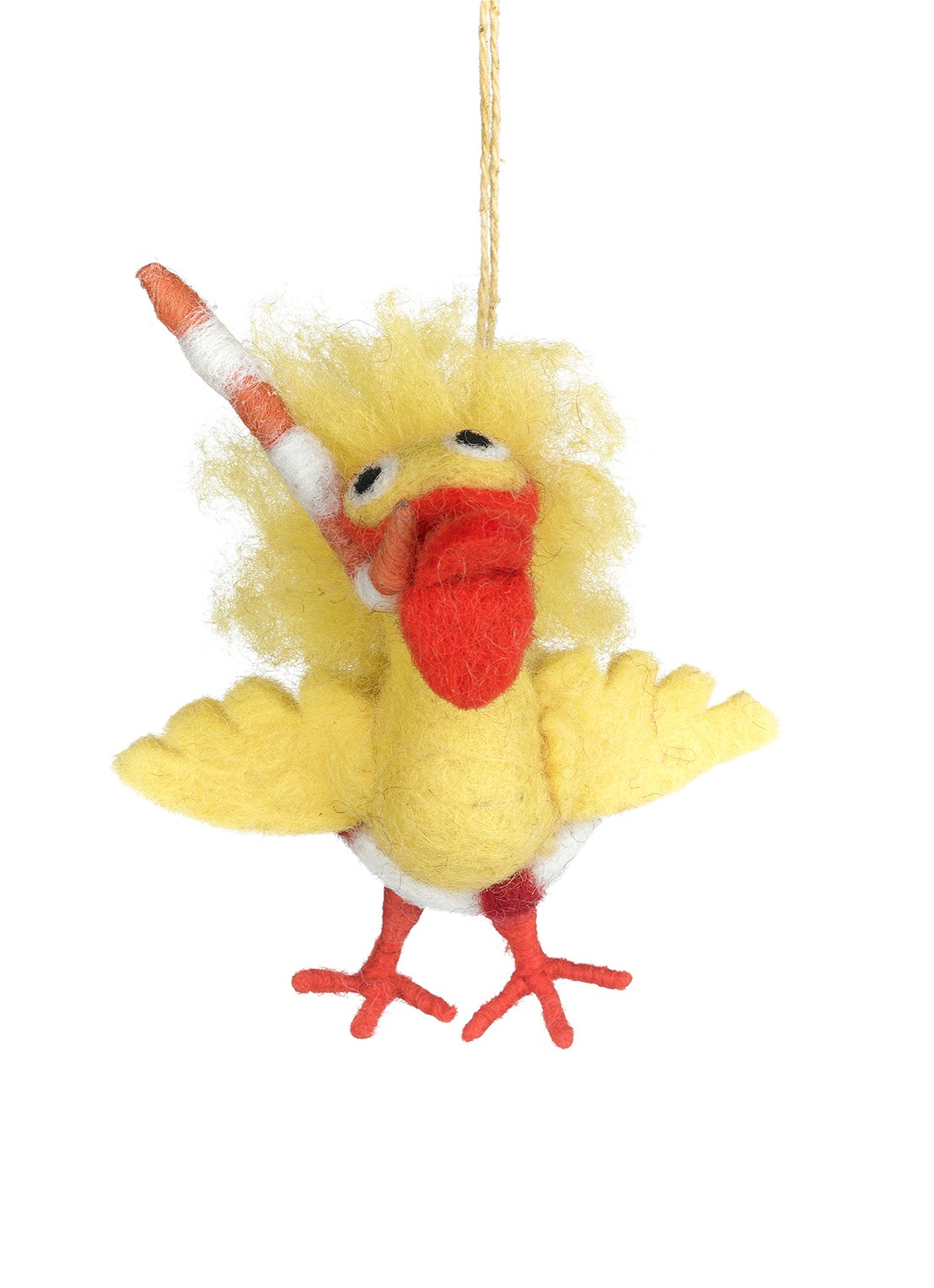 Felt So Good Snorkelling Chick kersthanger 10 cm - voorkant 3 geel