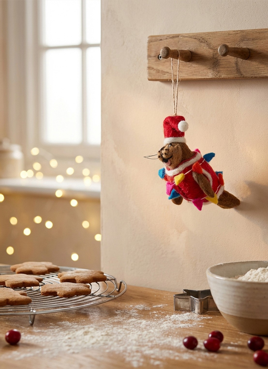 Felt So Good Walter the Christmas Walrus kersthanger 7 cm - achterkant 3 rood