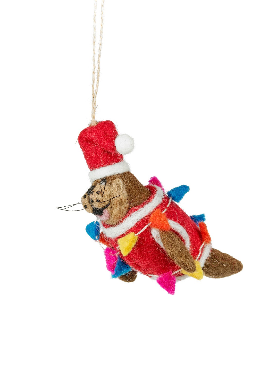 Felt So Good Walter the Christmas Walrus kersthanger 7 cm - voorkant rood