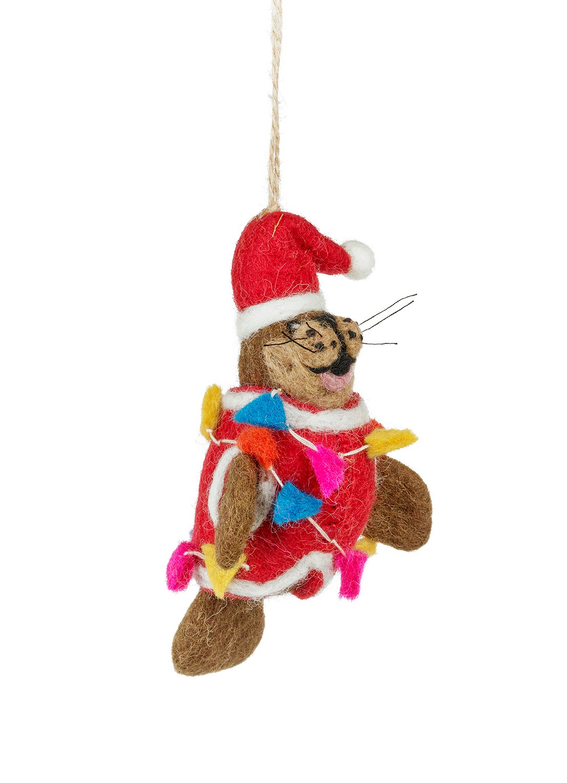 Felt So Good Walter the Christmas Walrus kersthanger 7 cm - voorkant 2 rood
