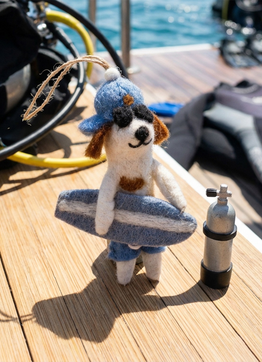 Felt So Good Waveriding Pooch kersthanger 10,5 cm - detail 4 blauw