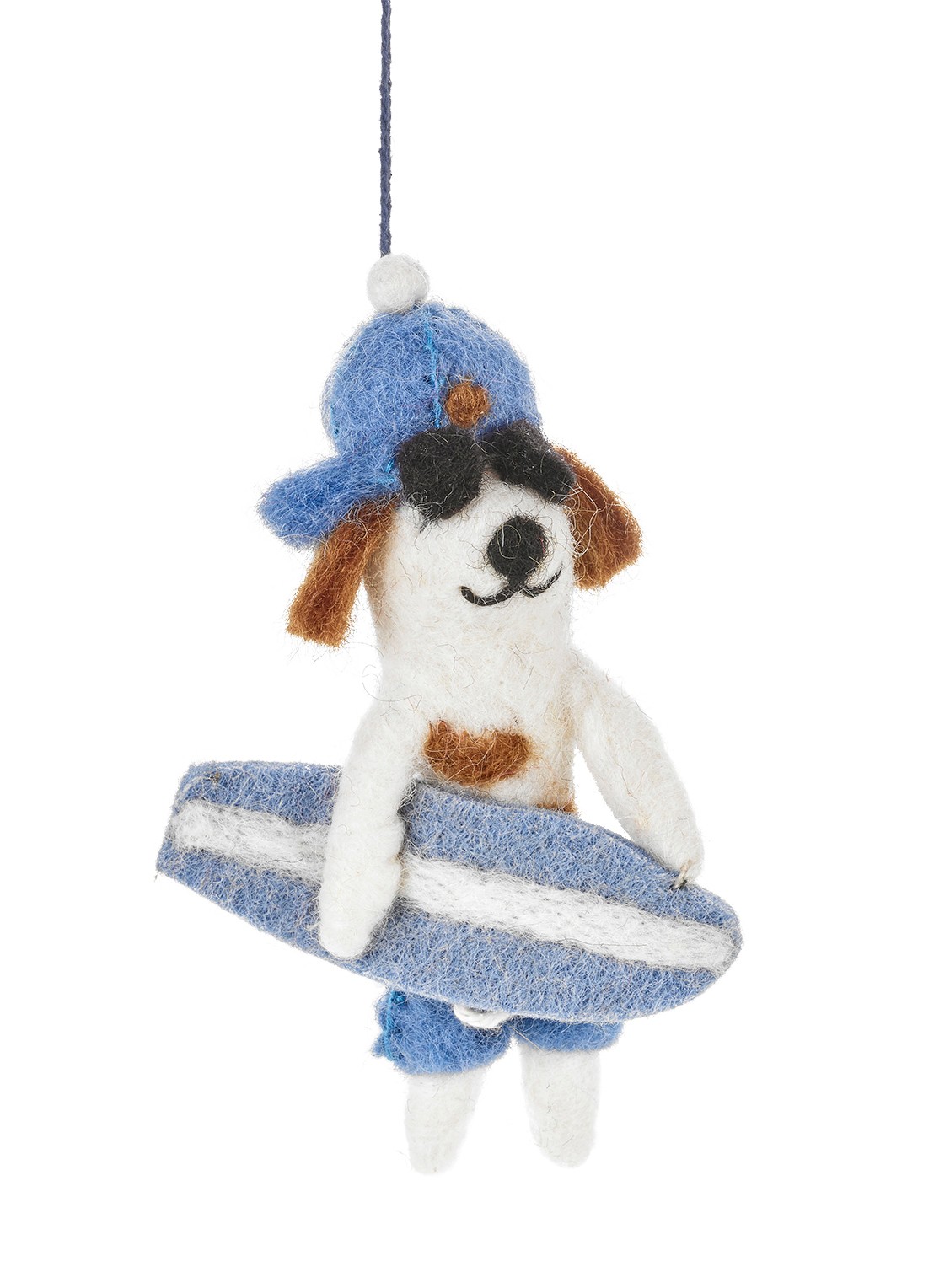 Felt So Good Waveriding Pooch kersthanger 10,5 cm - voorkant 2 blauw