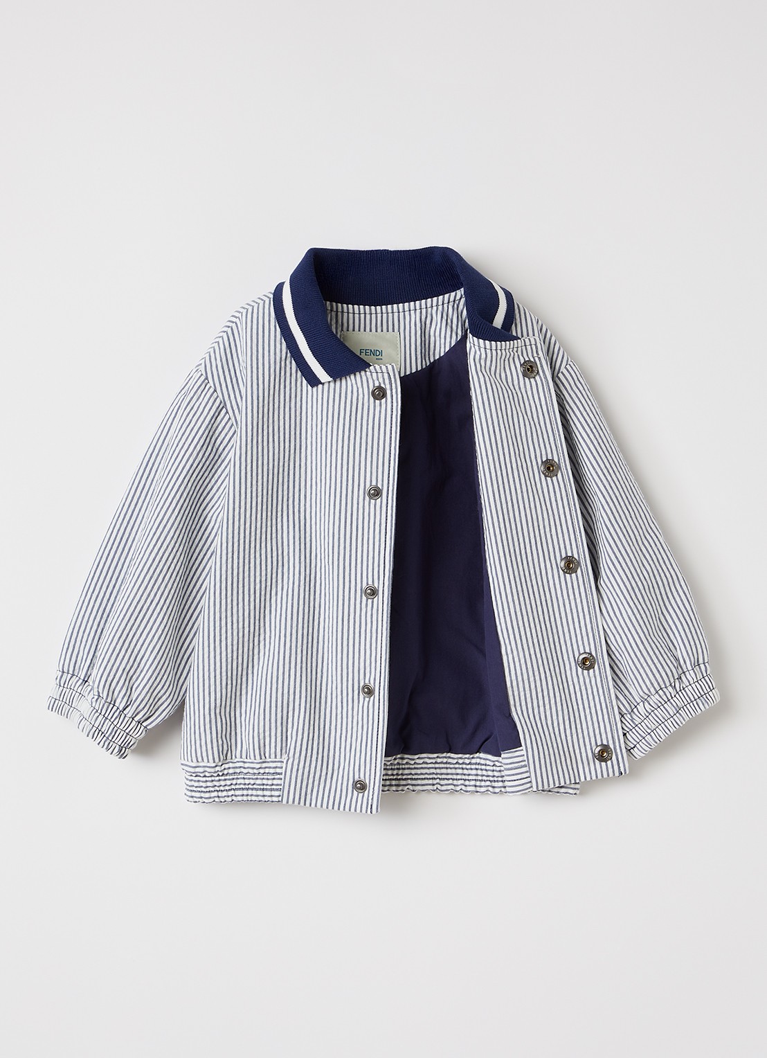 Fendi Bomberjack met streepprint - voorkant 2 donkerblauw