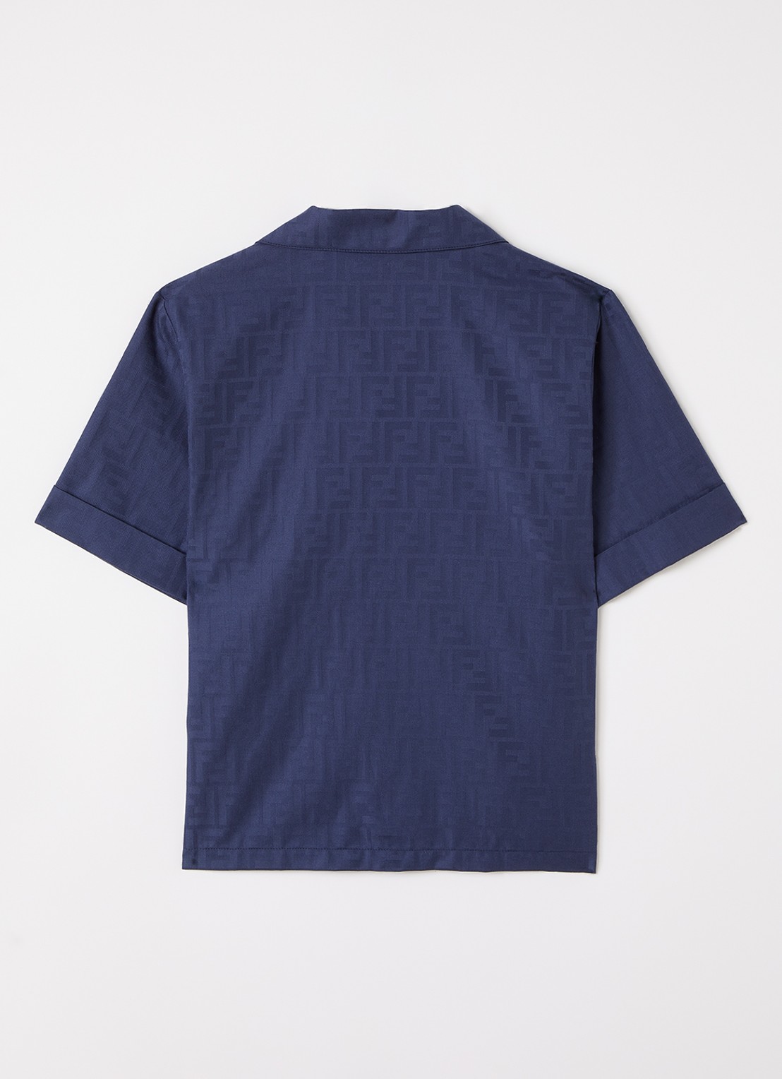 Fendi Camicia overhemd met logoprint - voorkant 3 donkerblauw