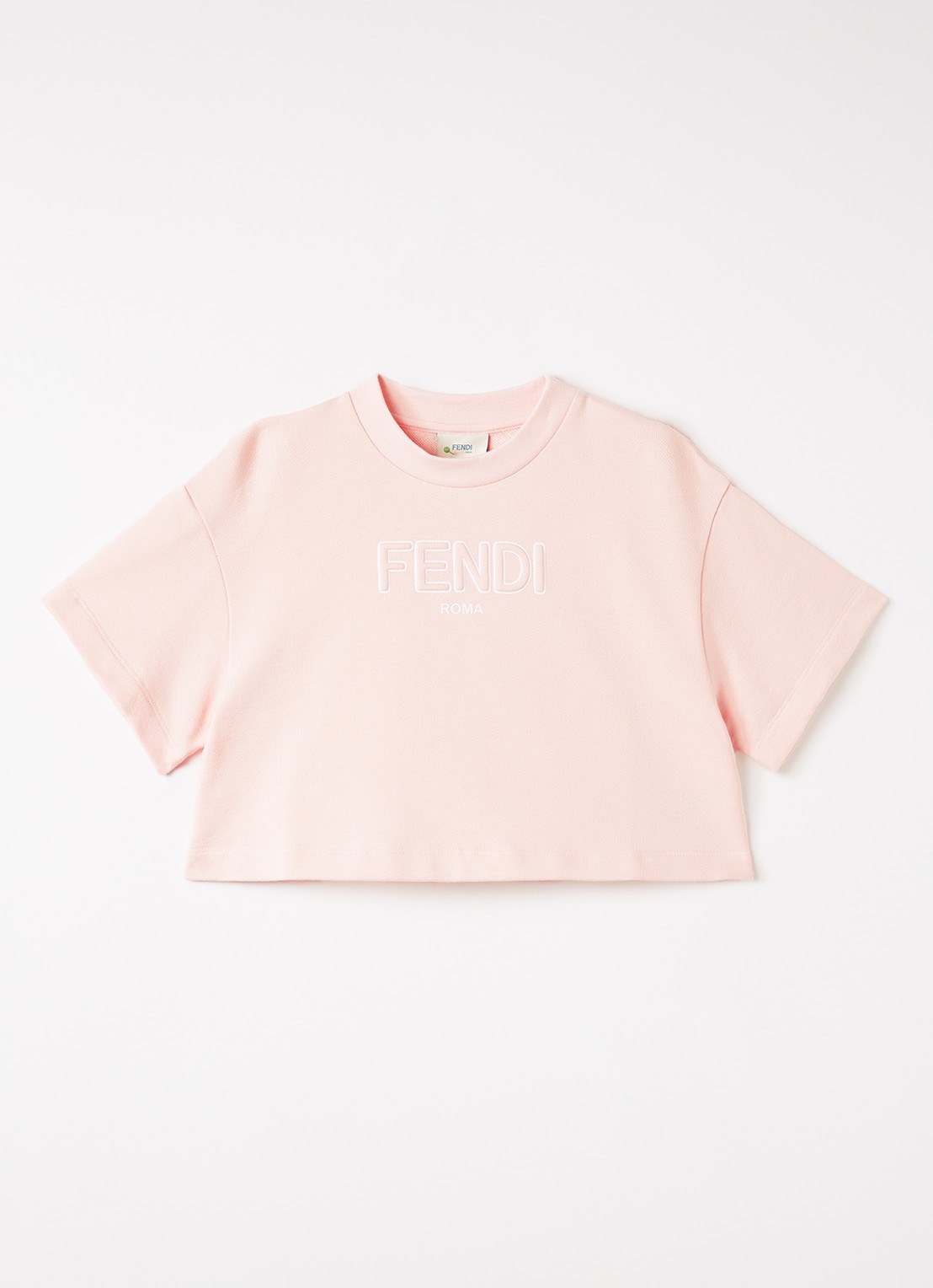 Fendi Felpa T-shirt met logoprint - voorkant lichtroze