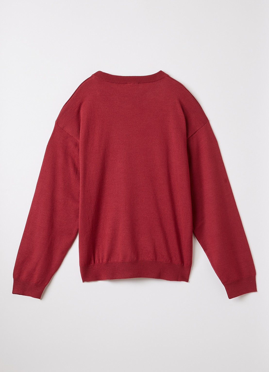 Fendi Fijngebreide pullover met logoprint - voorkant 2 donkerrood