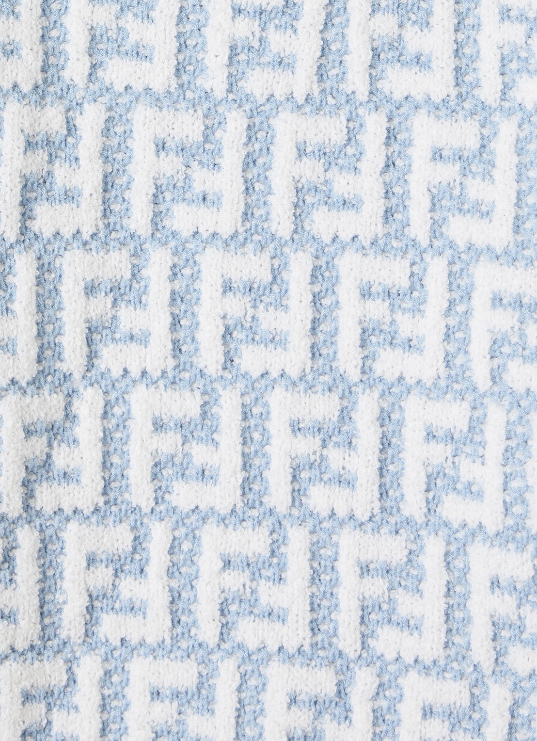 Fendi Girocollo trui met ingebreide logoprint - detail lichtblauw
