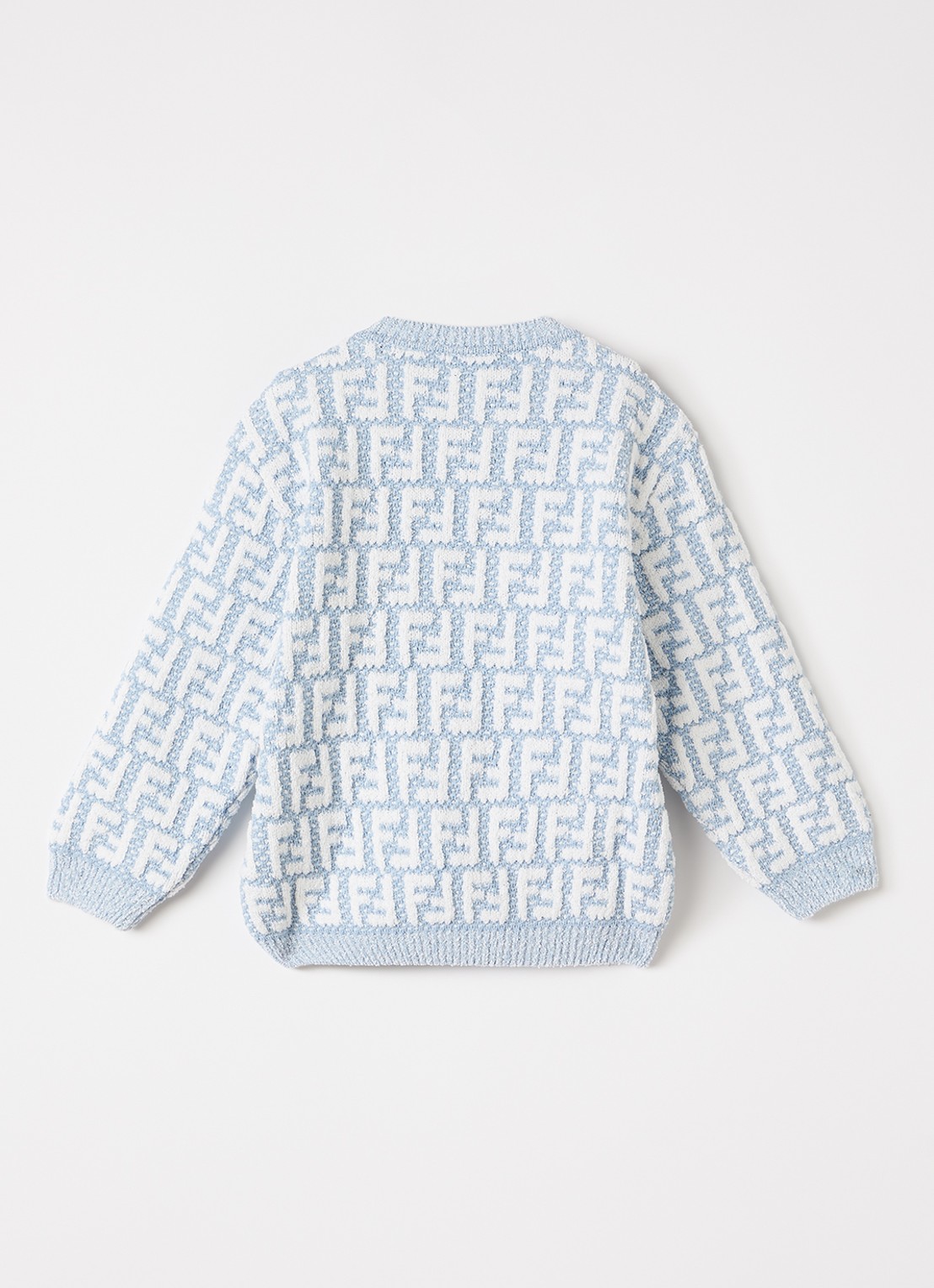 Fendi Girocollo trui met ingebreide logoprint - voorkant 3 lichtblauw