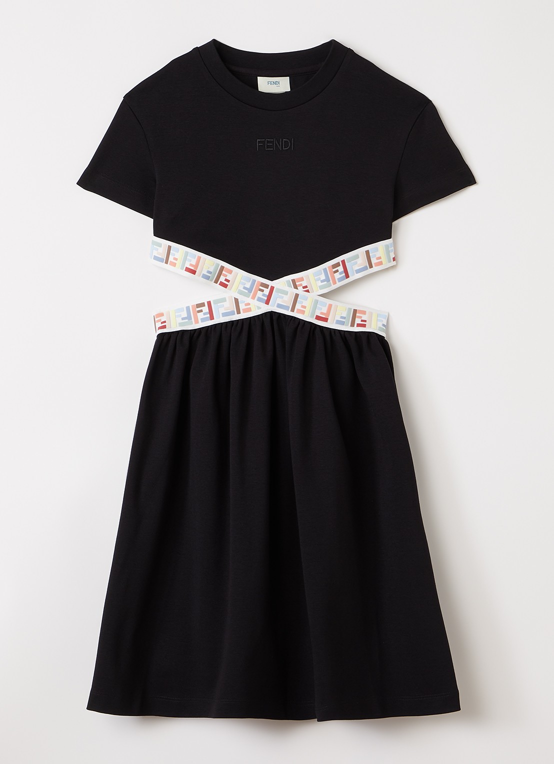 Fendi Jurk met logo - voorkant zwart